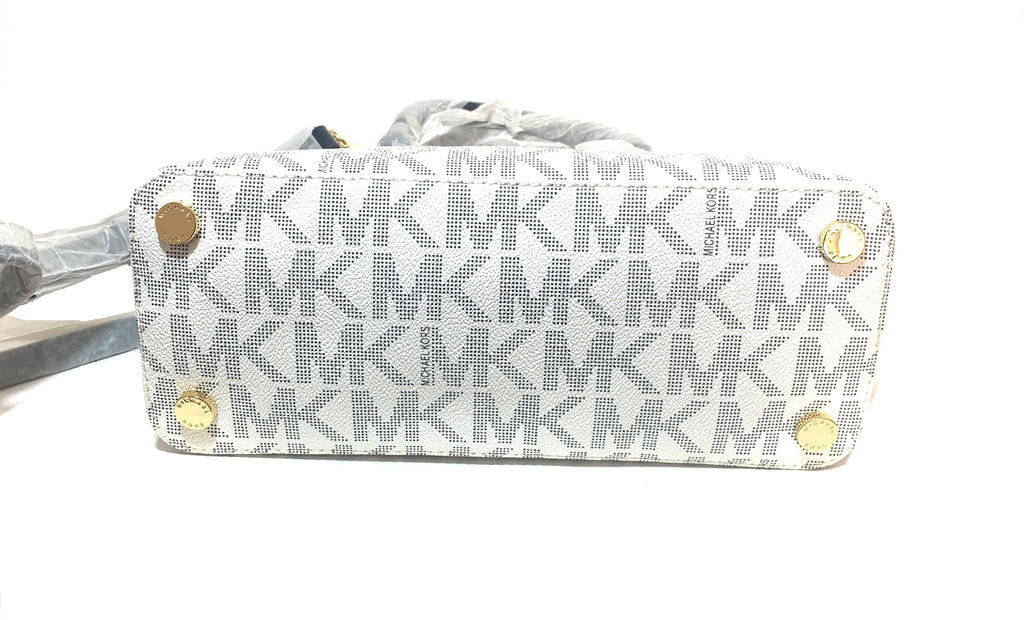 Michael Kors White & Nacy Monogram 'Cindy' Dome Satchel | Brand New |