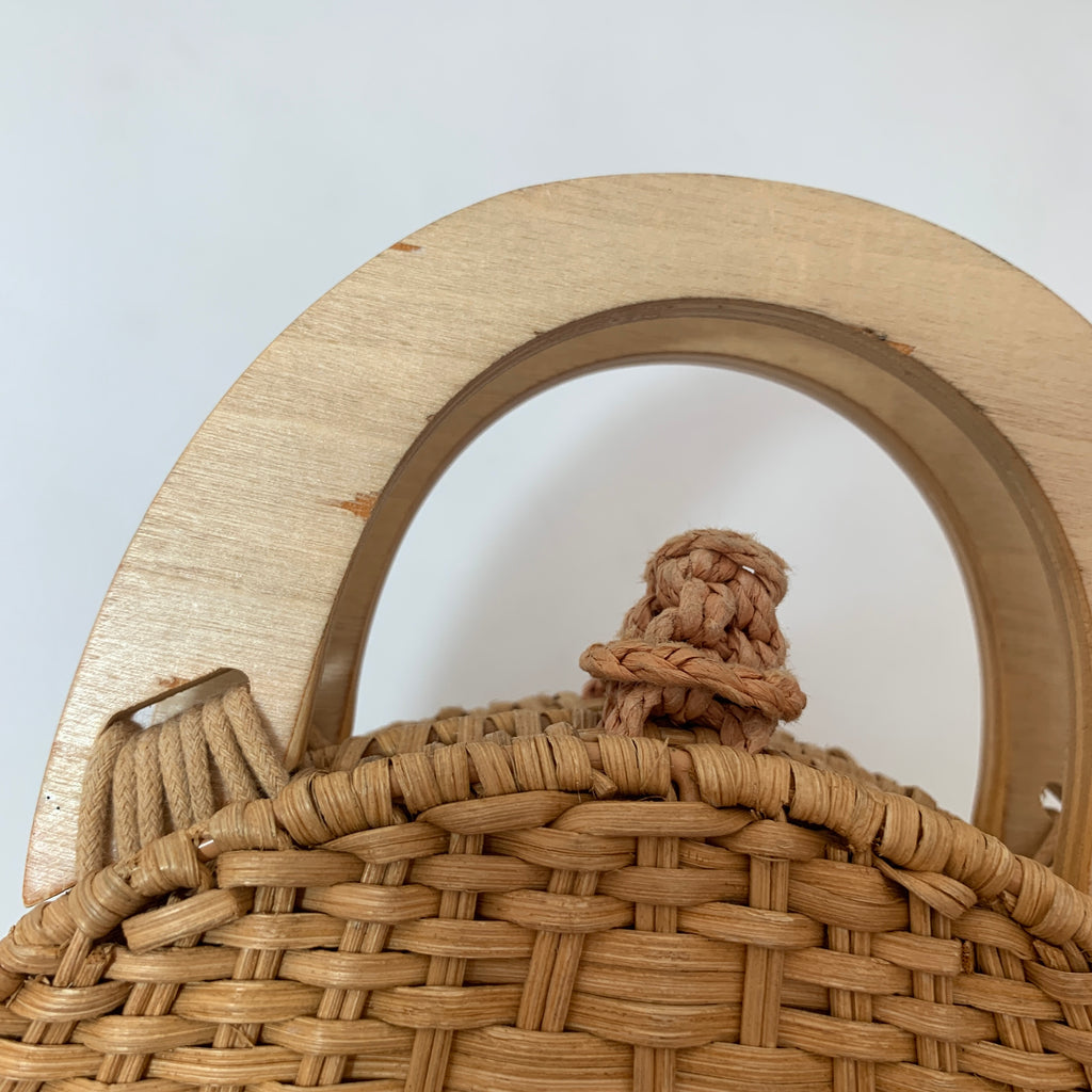 ZARA Round Cane & Straw Crossbody Bag | Pre Loved |