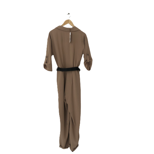 ZARA Beige Belted Jumpsuit | Brand New |