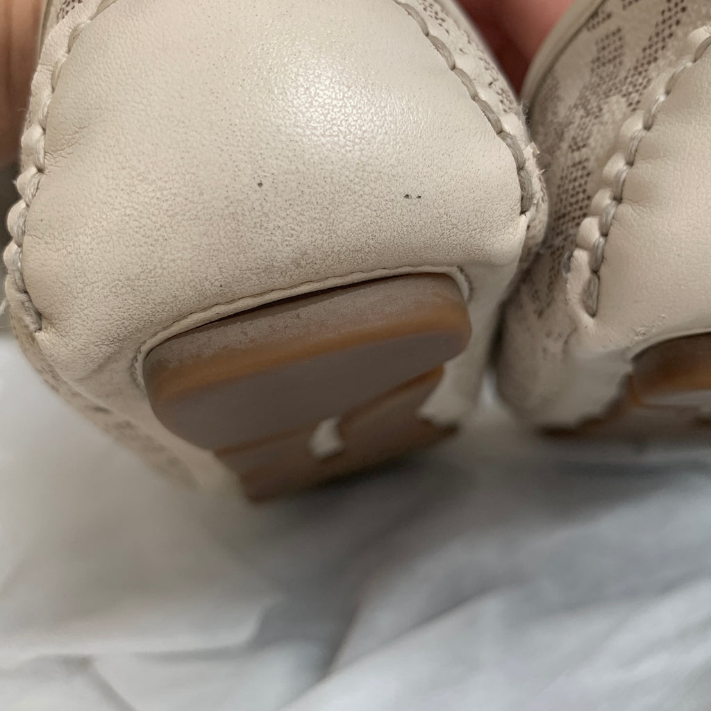 Michael Kors Vanilla Monogram Fulton Moccasin Flats | Pre Loved |