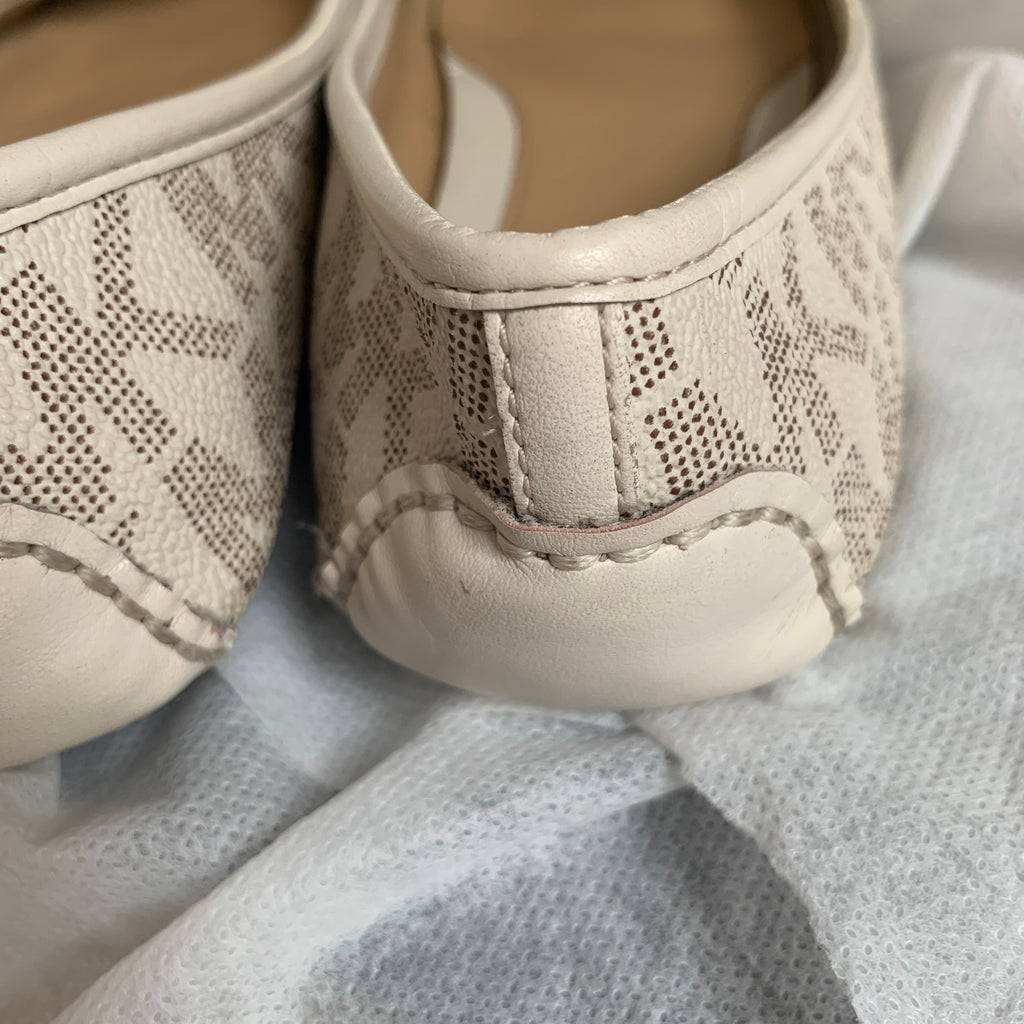 Michael Kors Vanilla Monogram Fulton Moccasin Flats | Pre Loved |