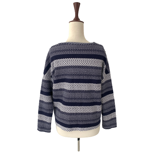 ZARA Blue & White Striped Knit Sweater | Gently Used |