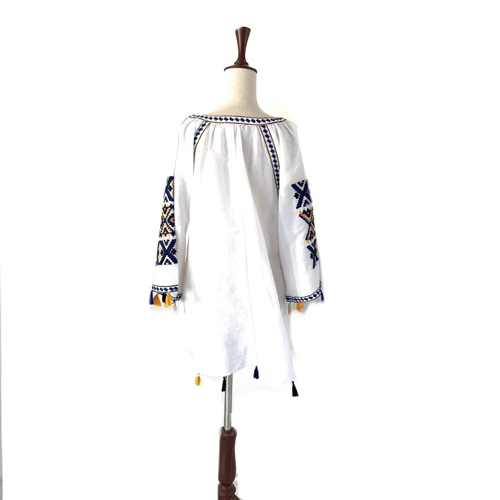 Mango White Embroidered Tunic | Pre Loved |
