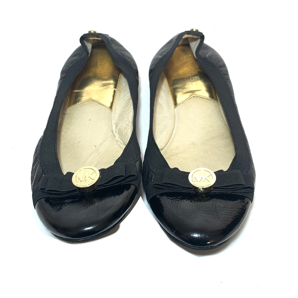 Michael Kors Black 'Dixie' Leather Ballet Flats | Pre Loved |