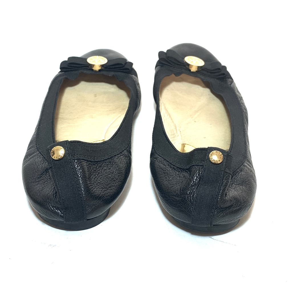 Michael Kors Black 'Dixie' Leather Ballet Flats | Pre Loved |
