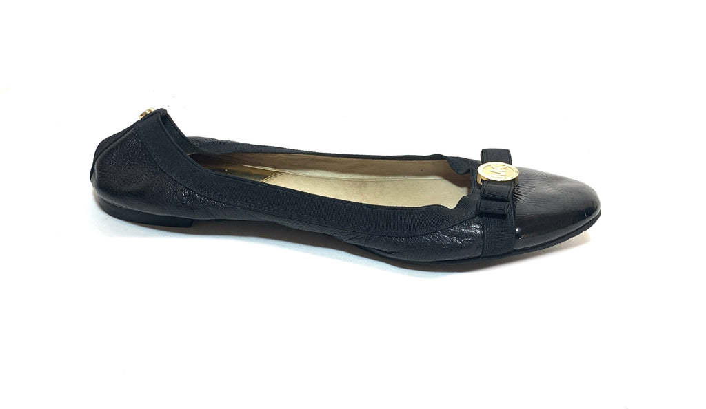 Michael Kors Black 'Dixie' Leather Ballet Flats | Pre Loved |