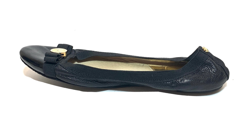 Michael Kors Black 'Dixie' Leather Ballet Flats | Pre Loved |