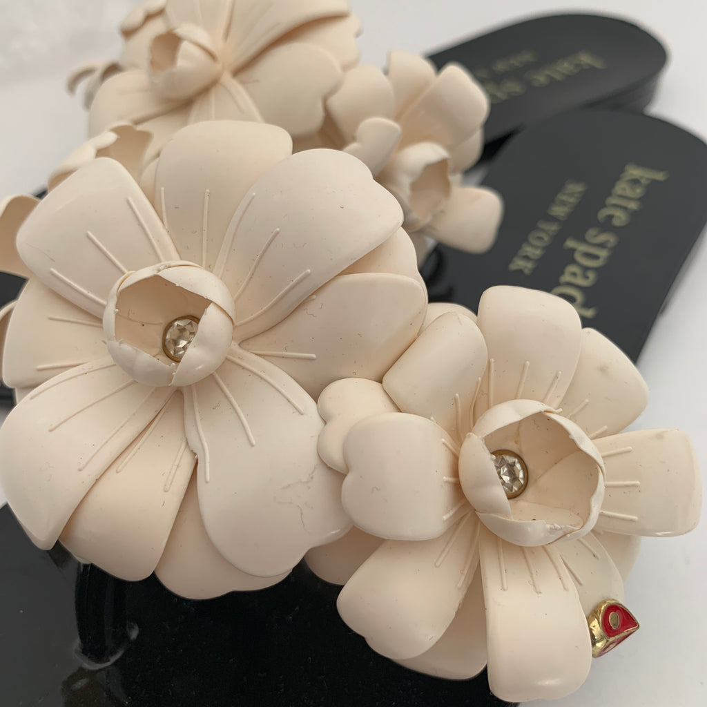 Kate Spade Black & Cream 'Jaylee' Sandals | Like New |