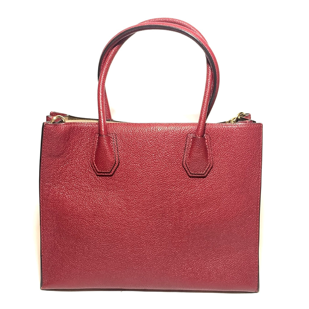 Michael Kors Red Pebbled Leather Mercer Satchel | Gently Used |