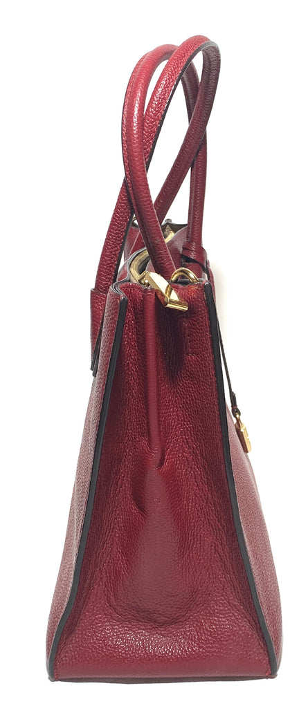 Michael Kors Red Pebbled Leather Mercer Satchel | Gently Used |