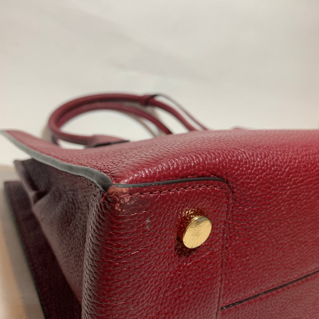 Michael Kors Red Pebbled Leather Mercer Satchel | Gently Used |