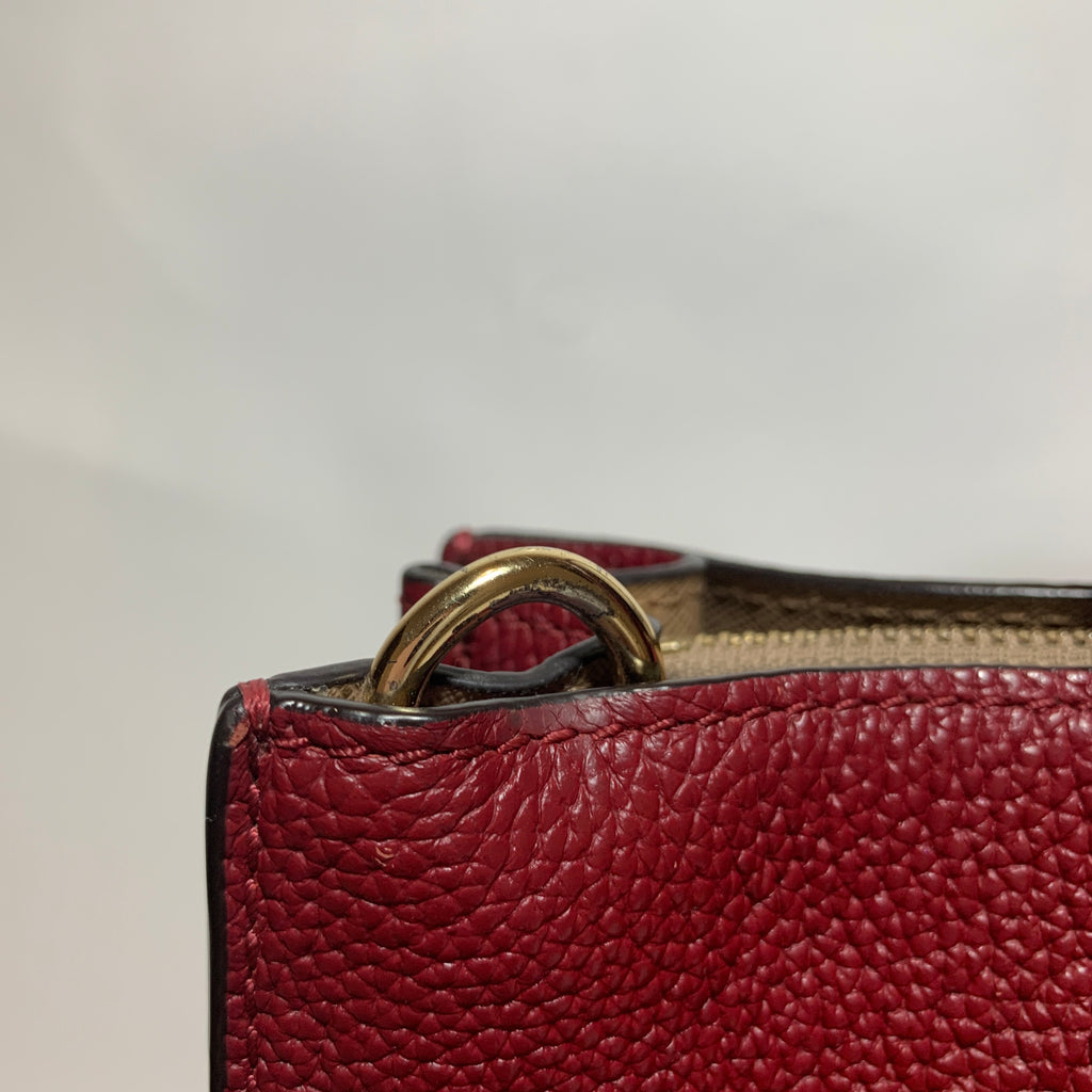 Michael Kors Red Pebbled Leather Mercer Satchel | Gently Used |