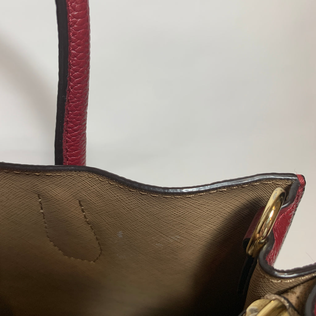 Michael Kors Red Pebbled Leather Mercer Satchel | Gently Used |
