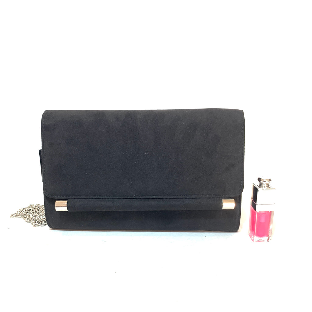 NEXT Black Suede Clutch | Brand New |