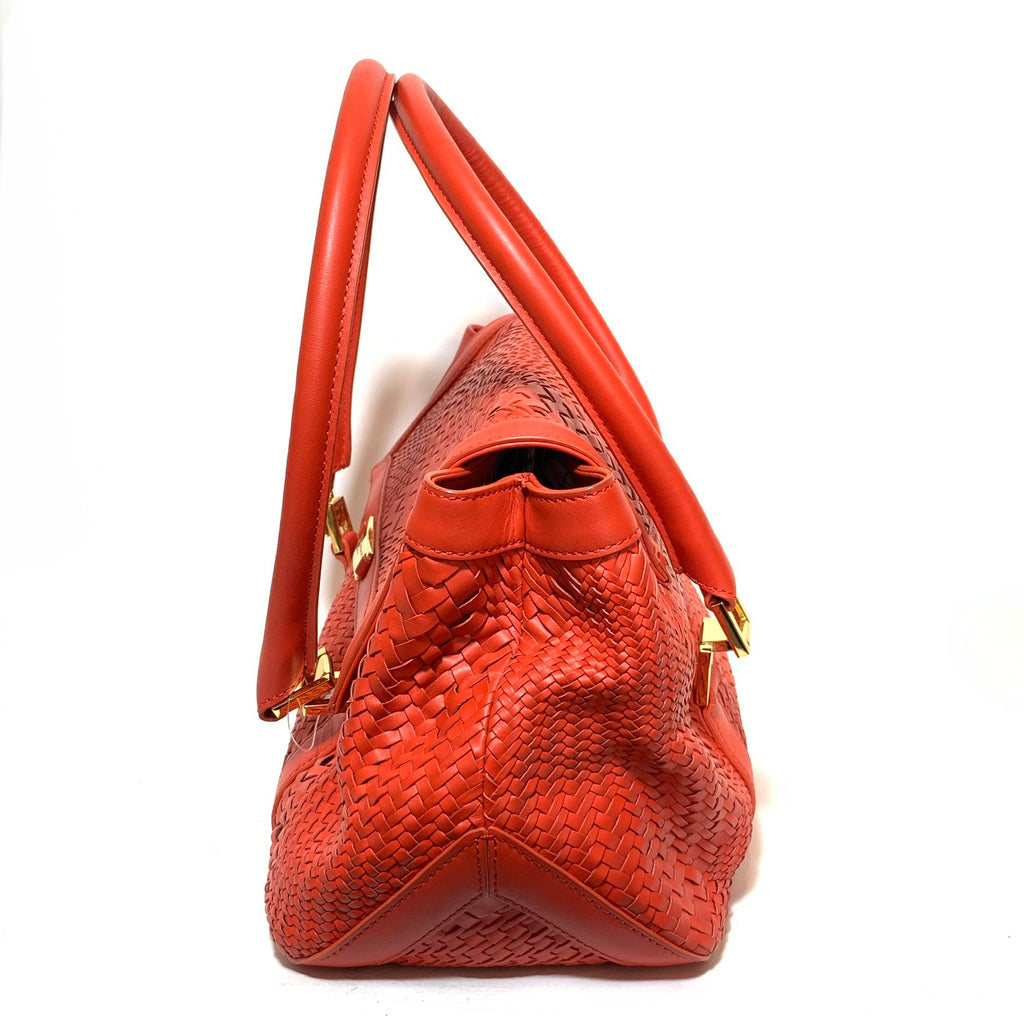 L.K. Bennett Red Quilted Leather Tote | Gently Used |