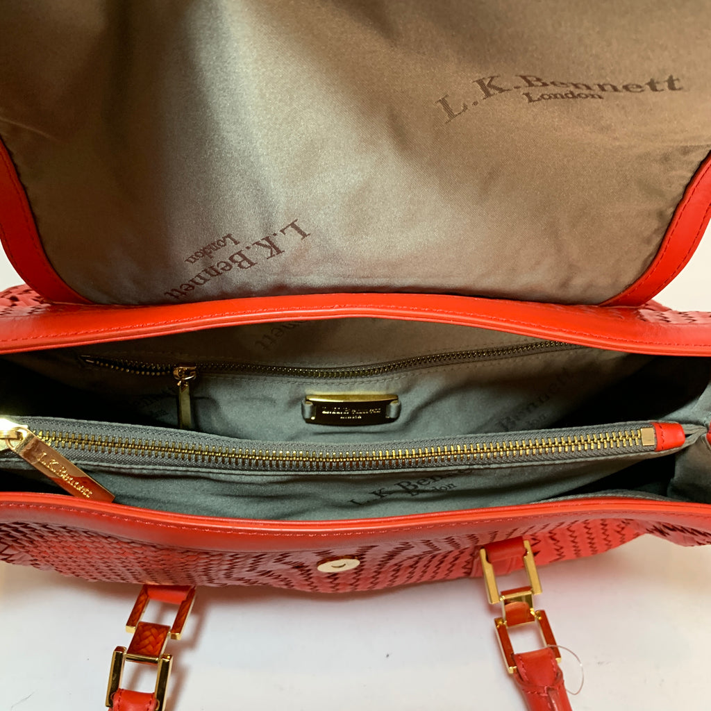 L.K. Bennett Red Quilted Leather Tote | Gently Used |