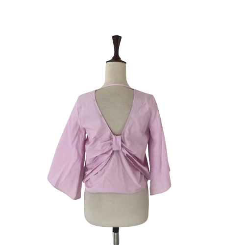 ZARA Light Pink Bell Sleeves Cropped Blouse | Gently Used |