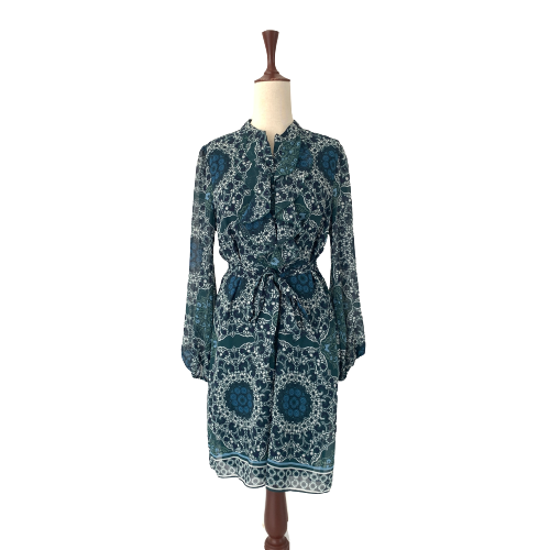 Vince Camuto Green Printed Dress | Like New |