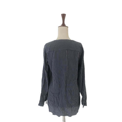 Massimo Dutti Navy and White Striped Top | Pre Loved |