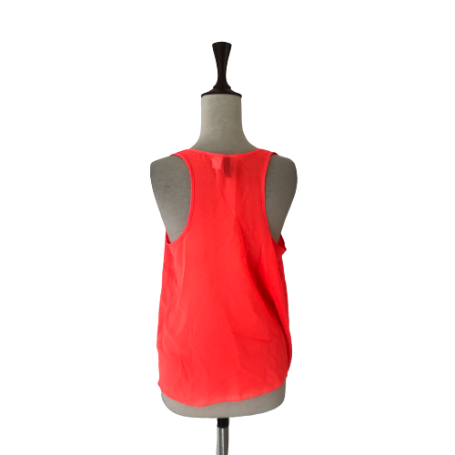 H&M Orange Neon Sheer Sleeveless Top | Gently Used |