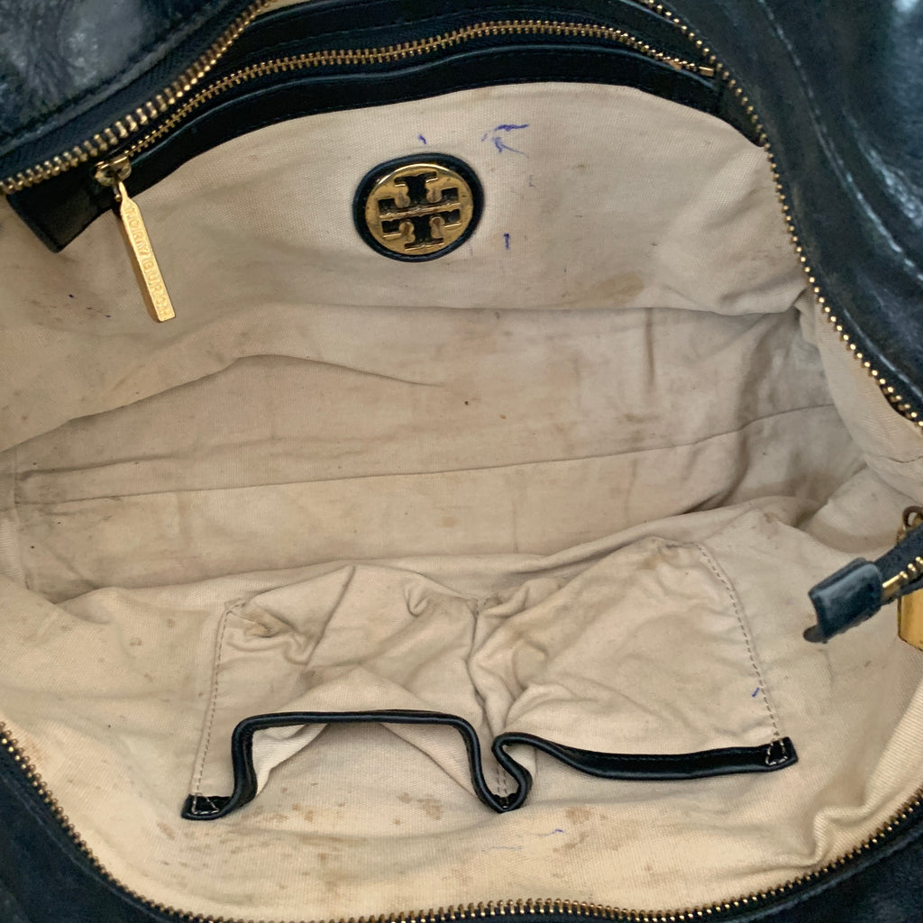 Tory Burch Black Leather 'Bombe' Tote | Pre Loved |