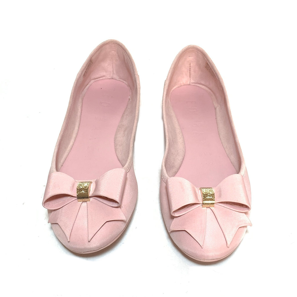 Ted Baker Light Pink Bow Canvas Ballet Flats | Gently Used |