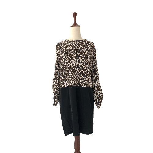 NEXT Black & Animal Print Dress | Brand New |
