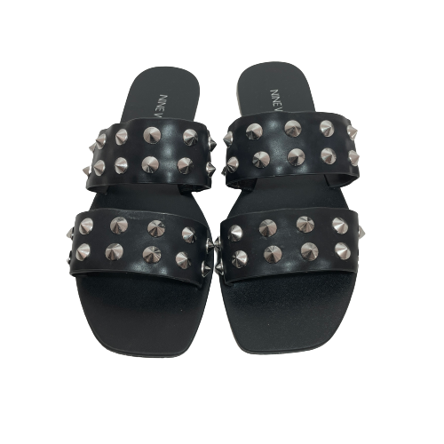Nine West Black Silver Studded Sandals | Pre Loved |