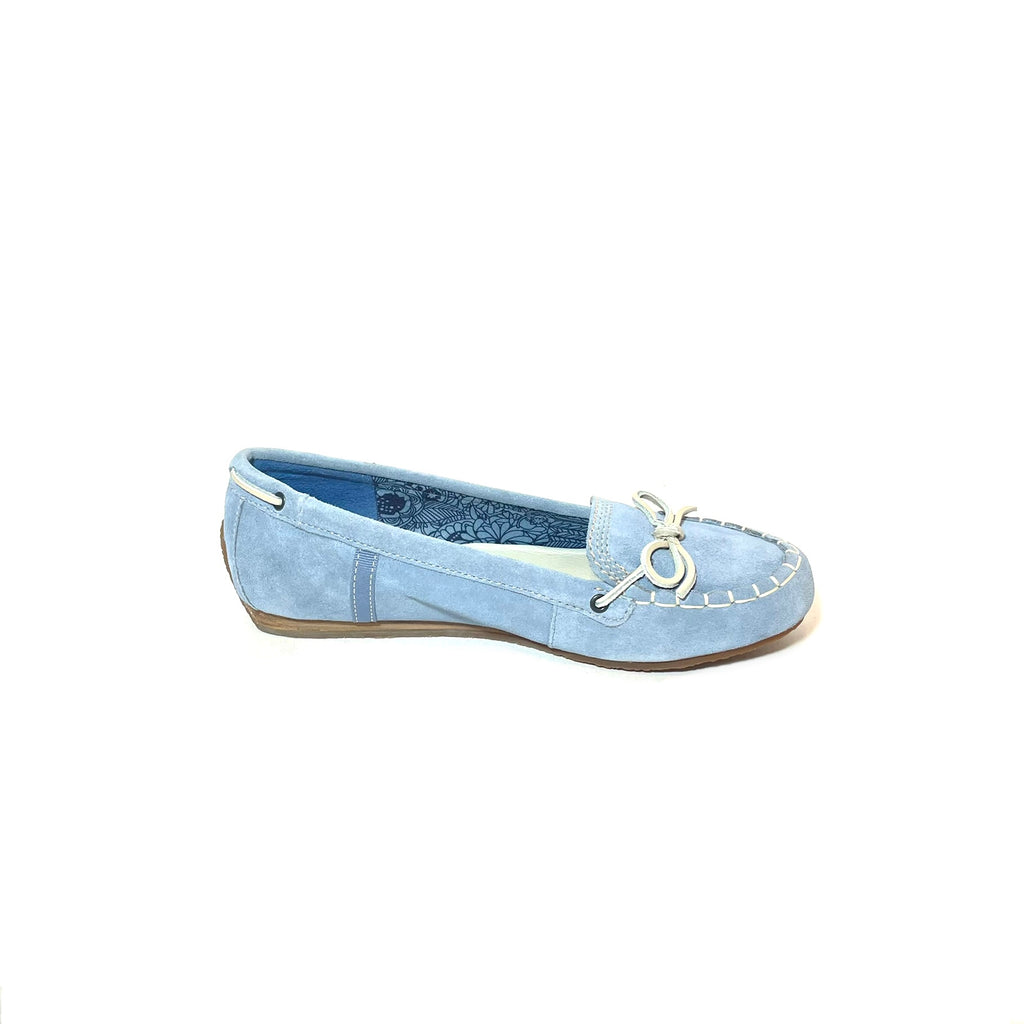 Timberland Women's Light Blue Suede Moccasin Loafers | Brand New |