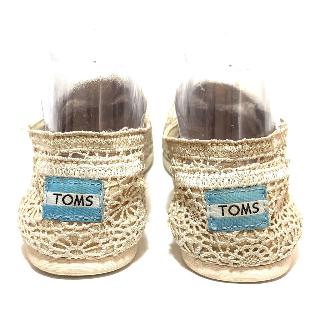 TOMS Ivory Lace Canvas Shoes | Pre Loved |