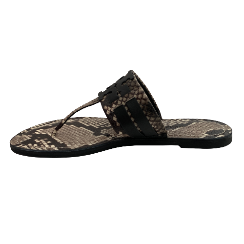 Tory Burch Snakeskin Leather 'Leigh' Thong Sandals | Brand New |