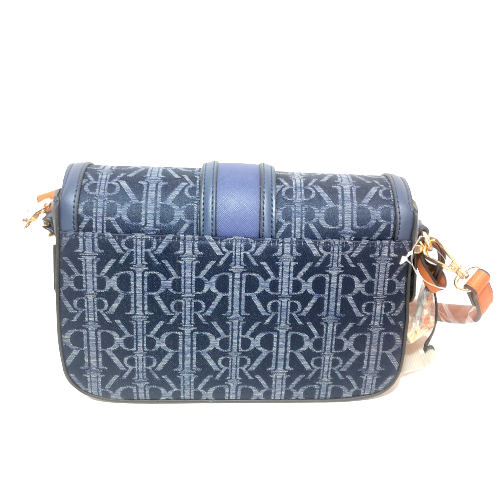 River Island Blue Monogram Crossbody | Brand New |