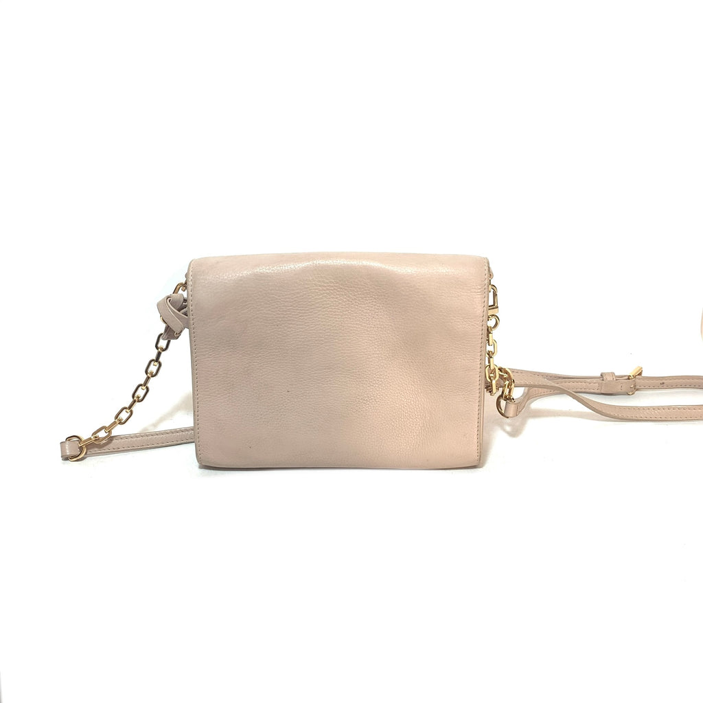 Tory Burch 'Britton' Beige Leather Cross Body Bag | Pre Loved |