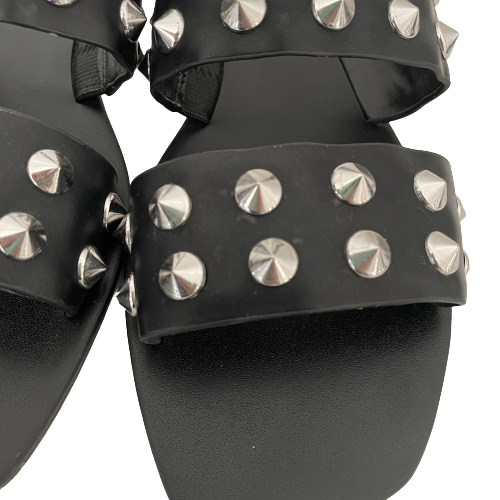 Nine West Black Silver Studded Sandals | Pre Loved |