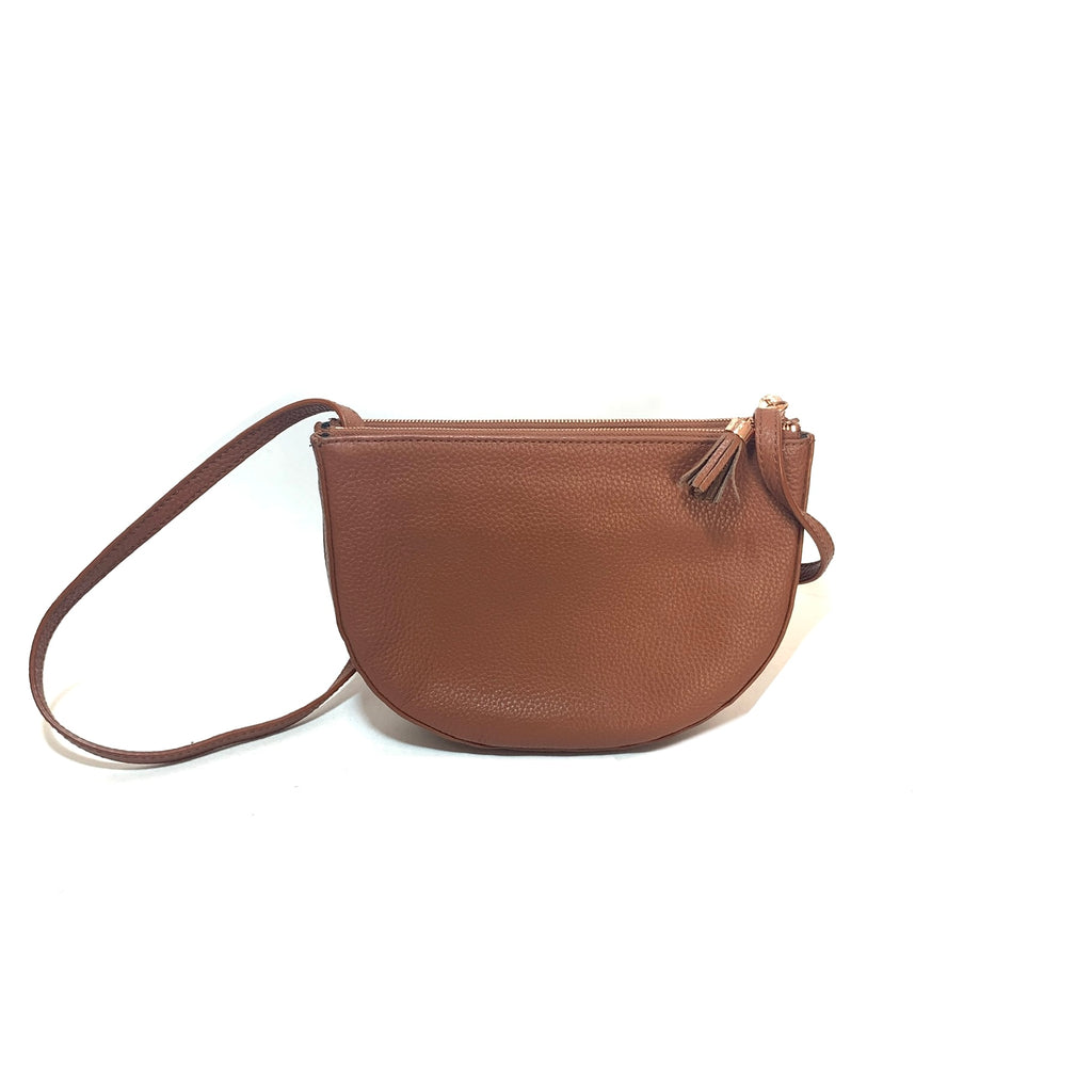 Ted Baker Tan Pebbled Leather Saddle Cross Body Bag | Pre Loved |