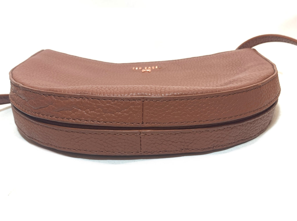 Ted Baker Tan Pebbled Leather Saddle Cross Body Bag | Pre Loved |