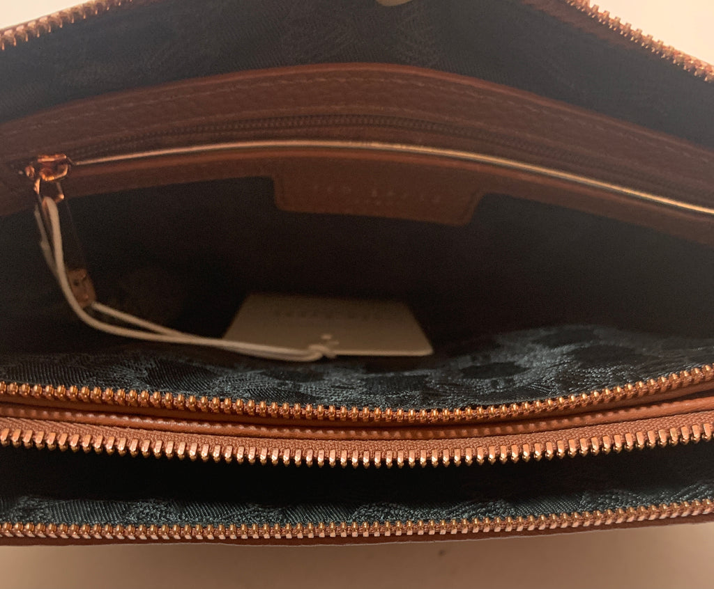 Ted Baker Tan Pebbled Leather Saddle Cross Body Bag | Pre Loved |