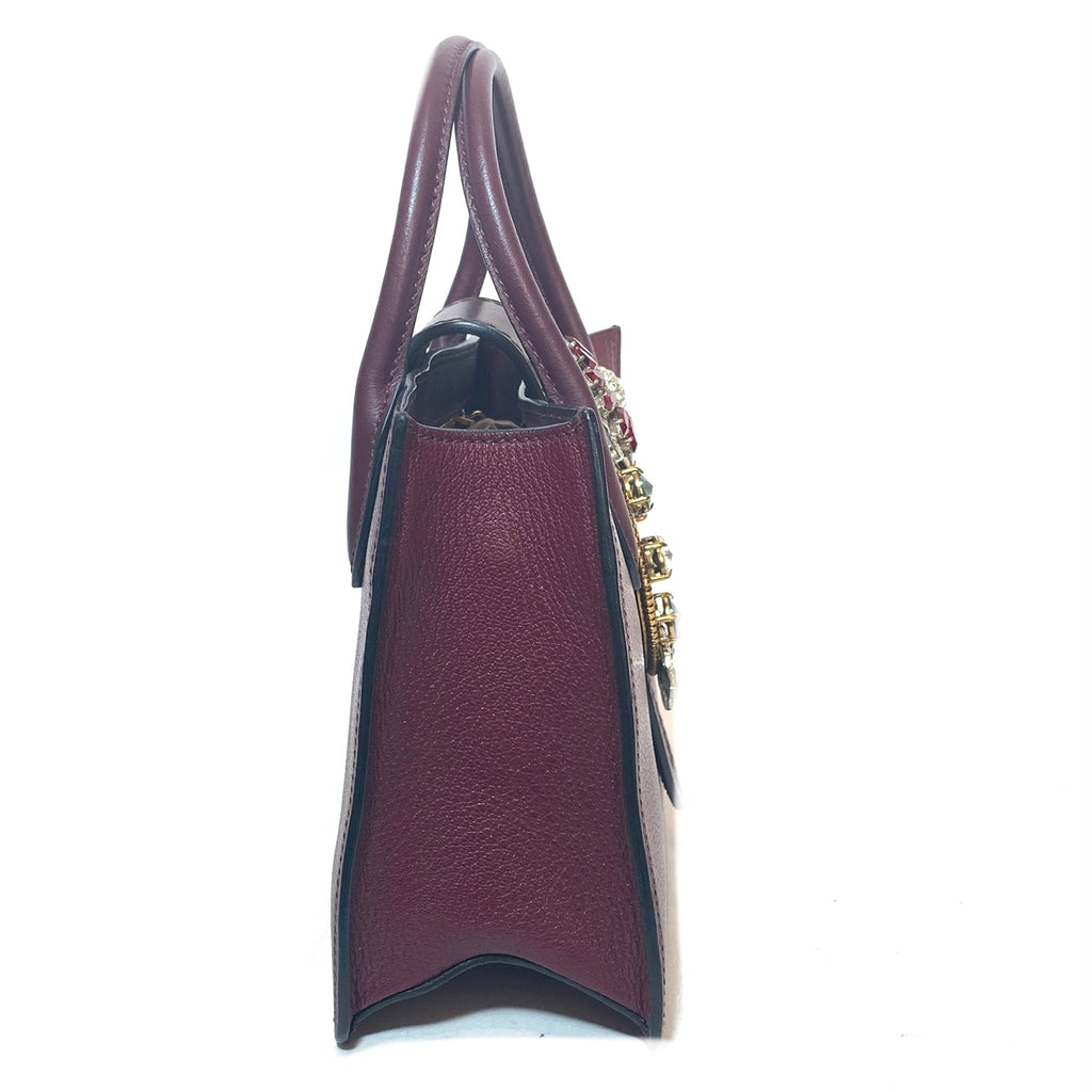 Miu Miu 'Lady' Top-Handle Maroon Leather Satchel | Gently Used |
