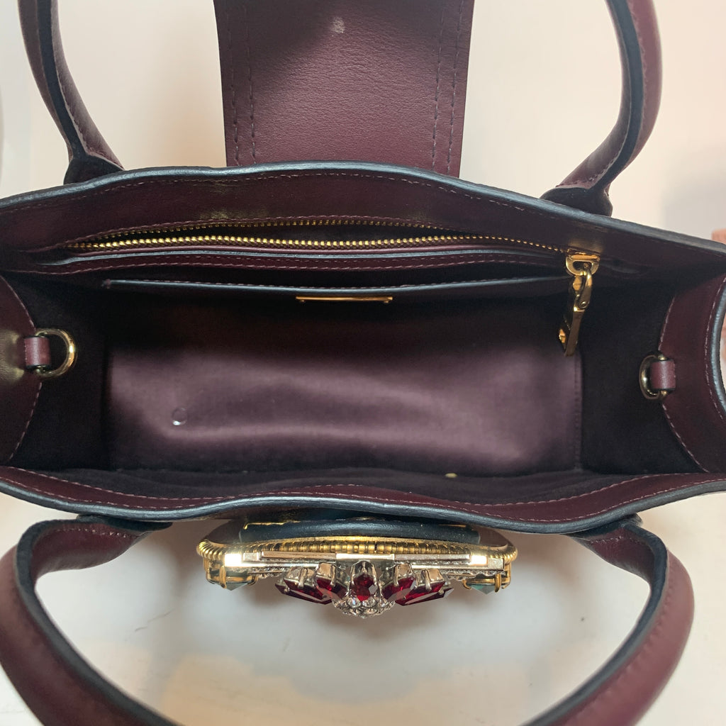 Miu Miu 'Lady' Top-Handle Maroon Leather Satchel | Gently Used |