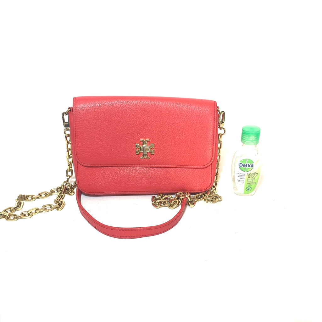 Tory Burch Watermelon Pink 'Kira' Leather Cross Body Bag | Pre Loved |