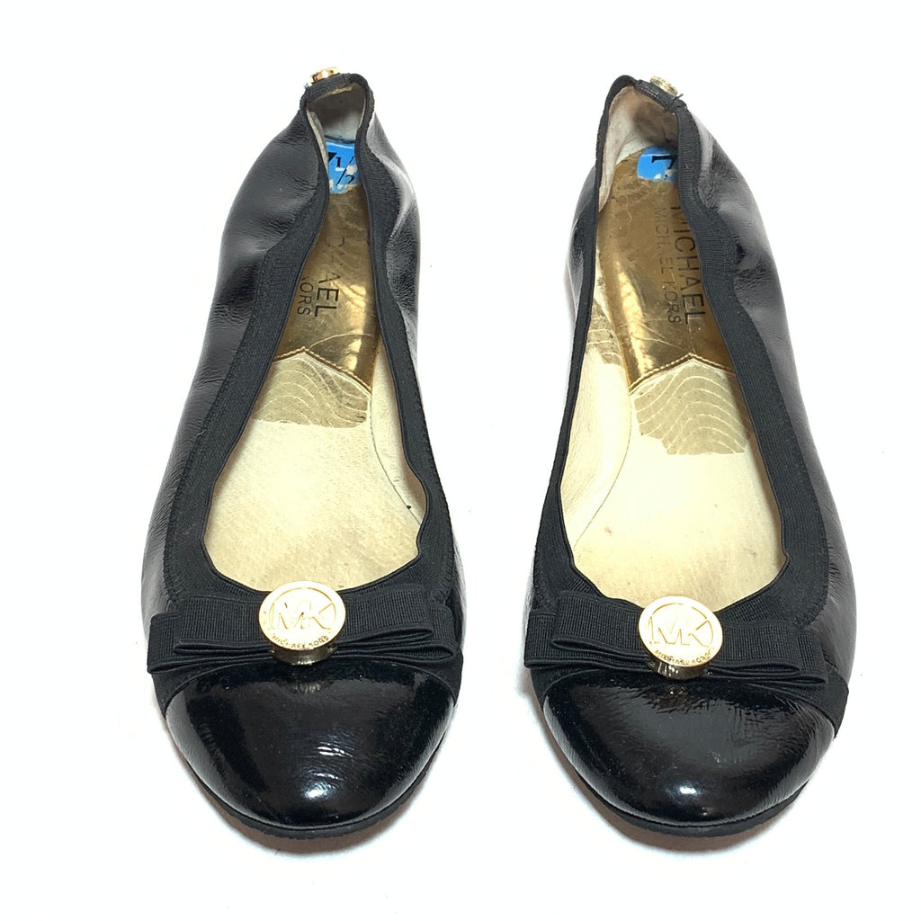Michael Kors Black Patent Leather Ballet Flats | Pre Loved |