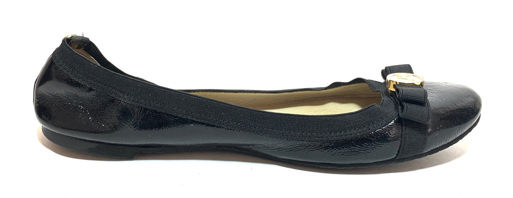 Michael Kors Black Patent Leather Ballet Flats | Pre Loved |
