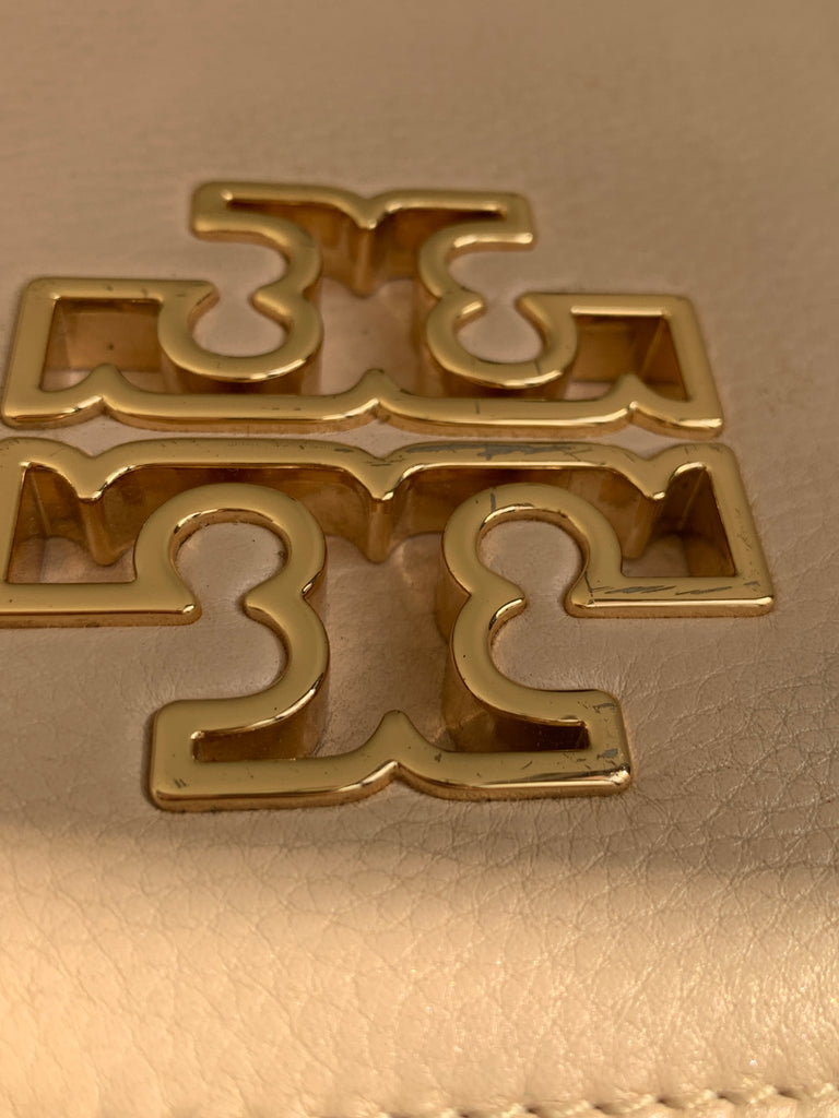 Tory Burch 'Britton' Beige Leather Cross Body Bag | Pre Loved |