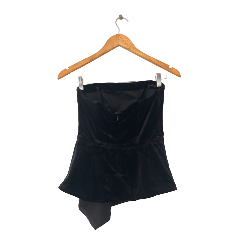 White House Black Market Black Velvet Peplum Off-shoulder Top | Brand New |