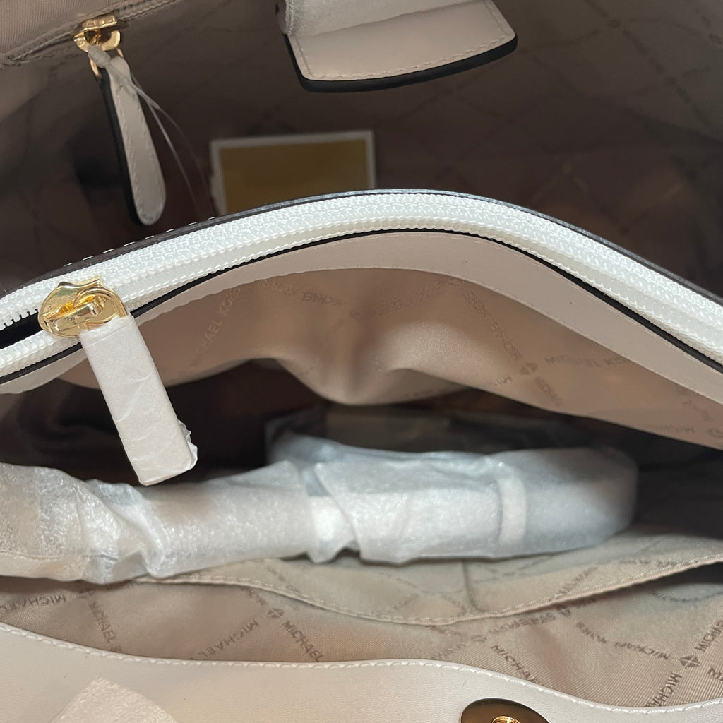 Michael Kors 'Gramercy' White Large Leather Satchel | Brand New |