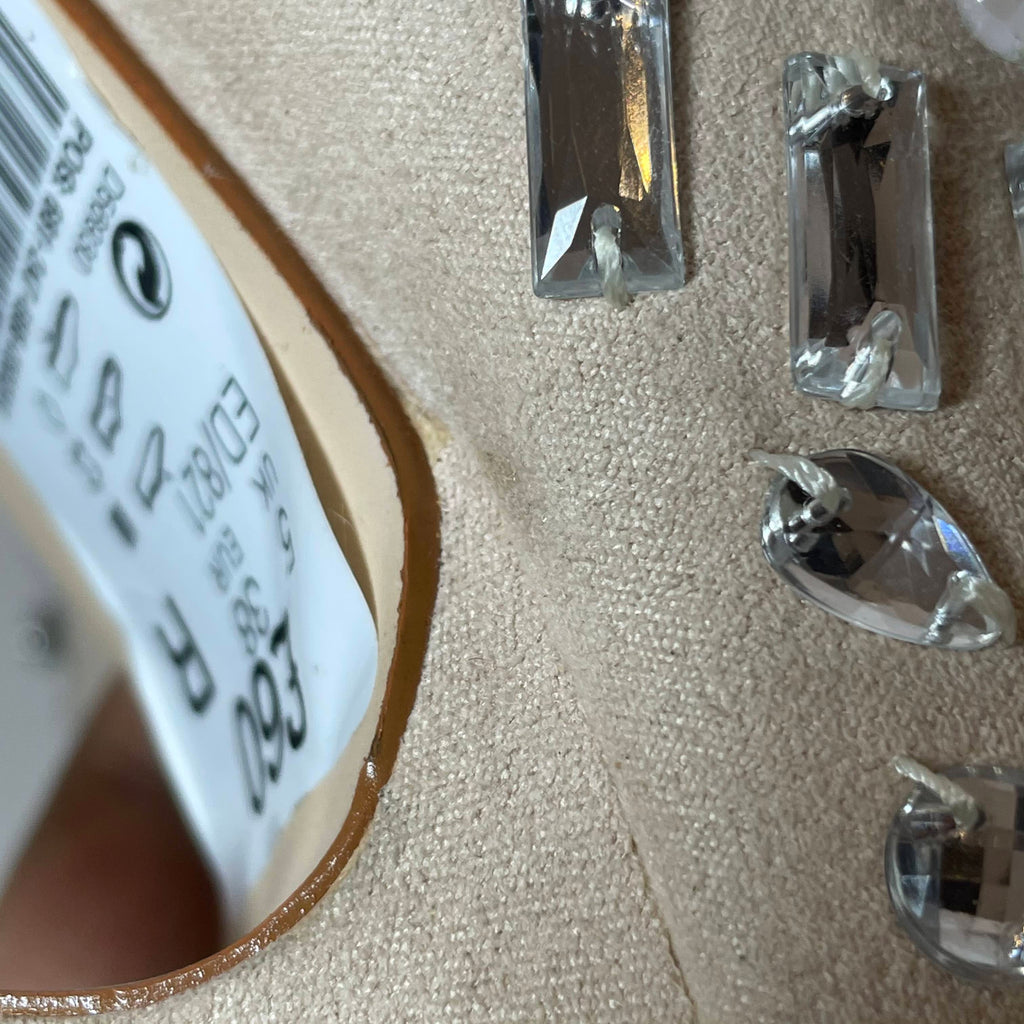 NEXT Beige Suede Rhinestones Pointed Pumps | Gently Used |