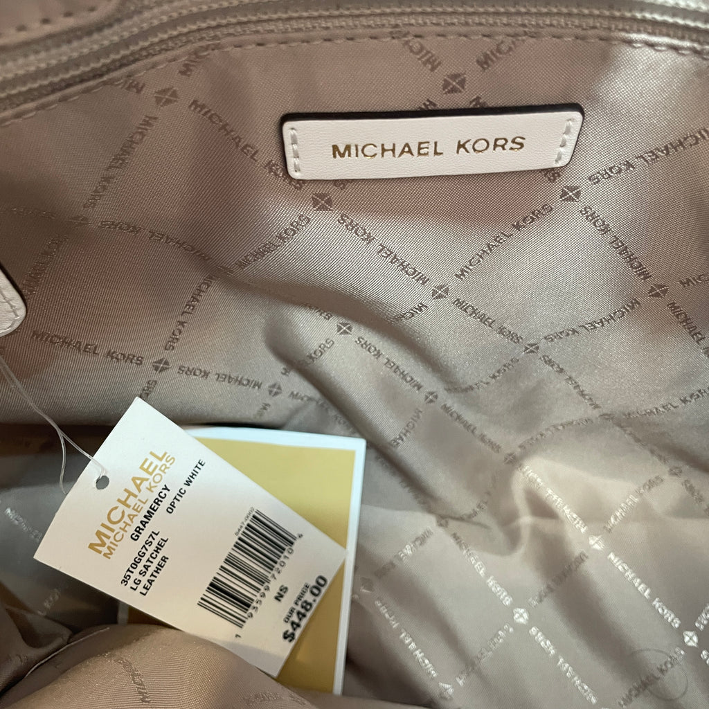 Michael Kors 'Gramercy' White Large Leather Satchel | Brand New |