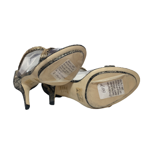 Reiss Gold T-strap Metallic Heels | Like New |