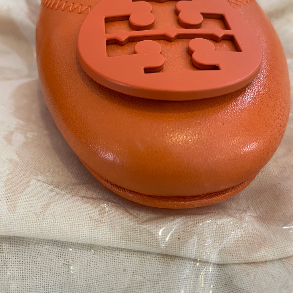 Tory Burch Orange Leather Reva Ballet Flats | Like New |