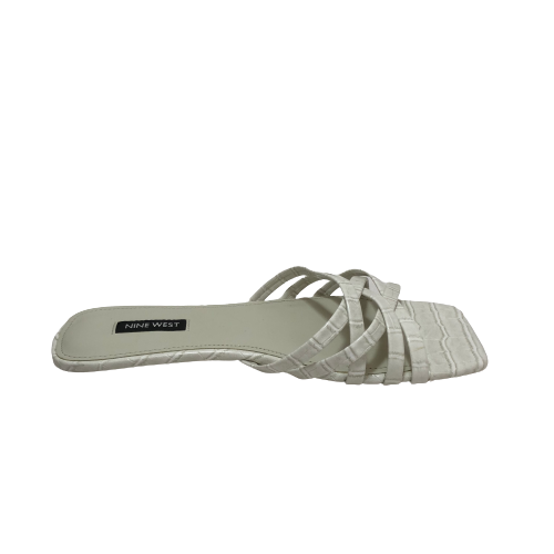 Nine West White Strappy Flat Sandals | Pre Loved |